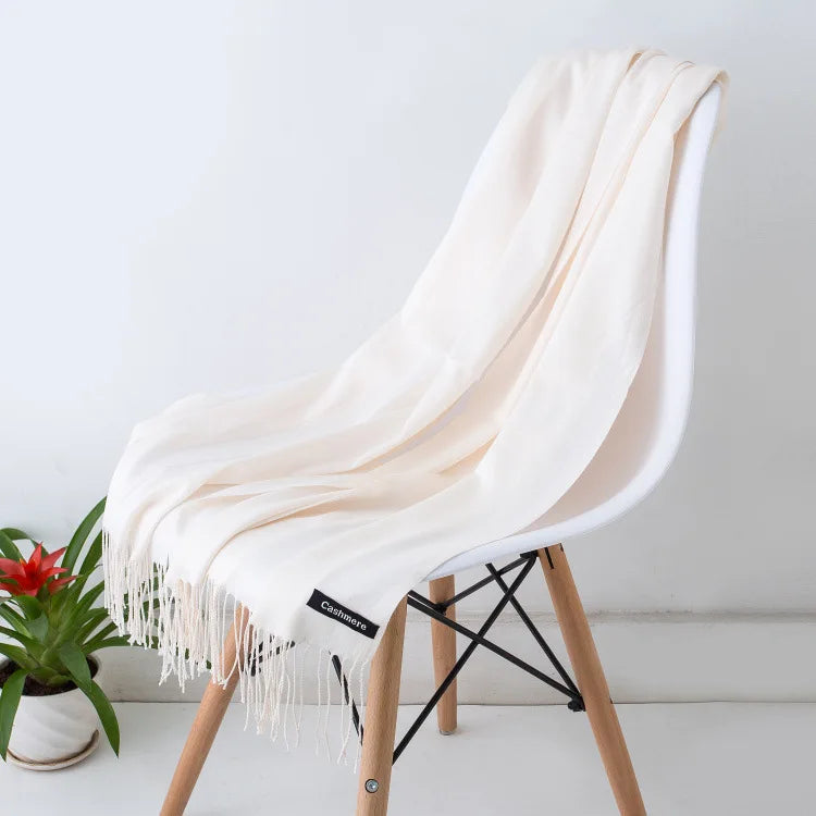 Damen Weicher Winterschal – Einfarbiger Hijab-Kopftuch Schal & Elegante Stola für Büro und Reisen