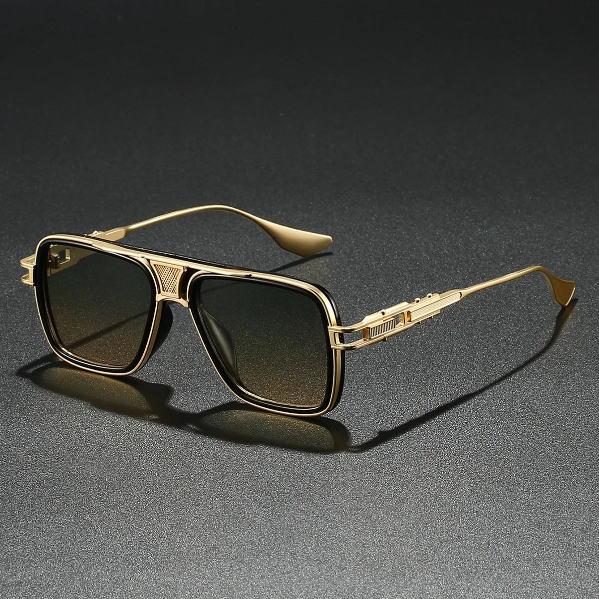 Rechteckige Piloten-Sonnenbrille – Elegante Retro-Sonnenbrille mit Farbverlauf & UV400-Schutz für Damen & Herren