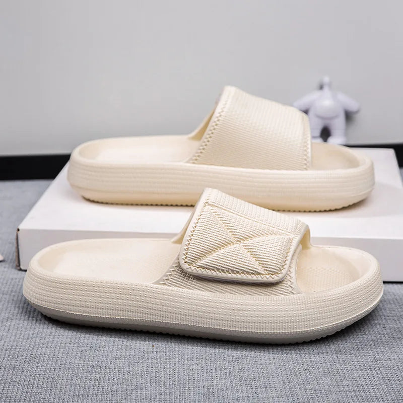 Sommer Slipper mit Klettverschluss für Herren & Damen – Bequeme Sportliche Hausschuhe Vielseitige Lässige Herren Slides