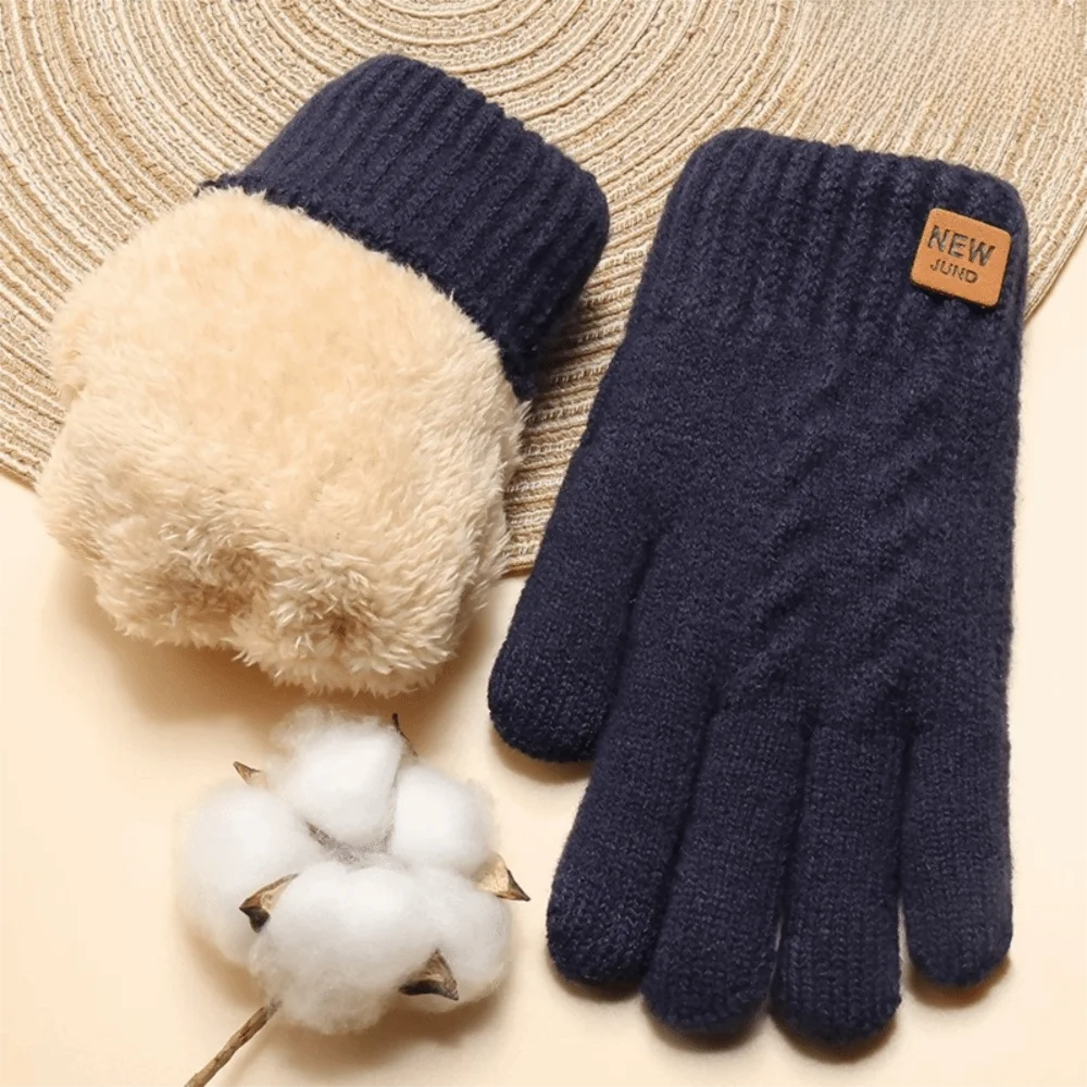Unisex Thermo-Strickhandschuhe – Warme Doppellagige Touchscreen-Winterhandschuhe für Damen & Herren