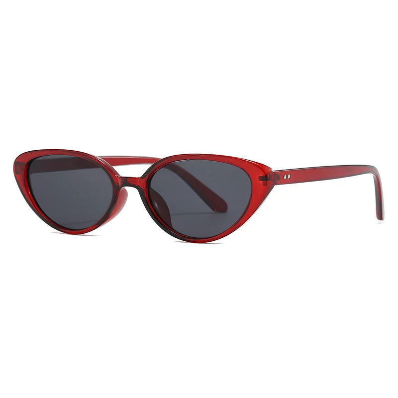 Vintage Cat-Eye-Sonnenbrille mit Nieten – Kleine Retro-Sonnenbrille im Designer-Stil mit UV-Schutz für Damen & Herren