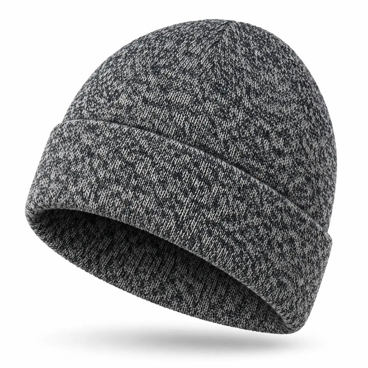 Unisex Winter-Strickmütze – Warme Beanie aus Weichem Acryl mit Stretch & Umschlag für Damen & Herren