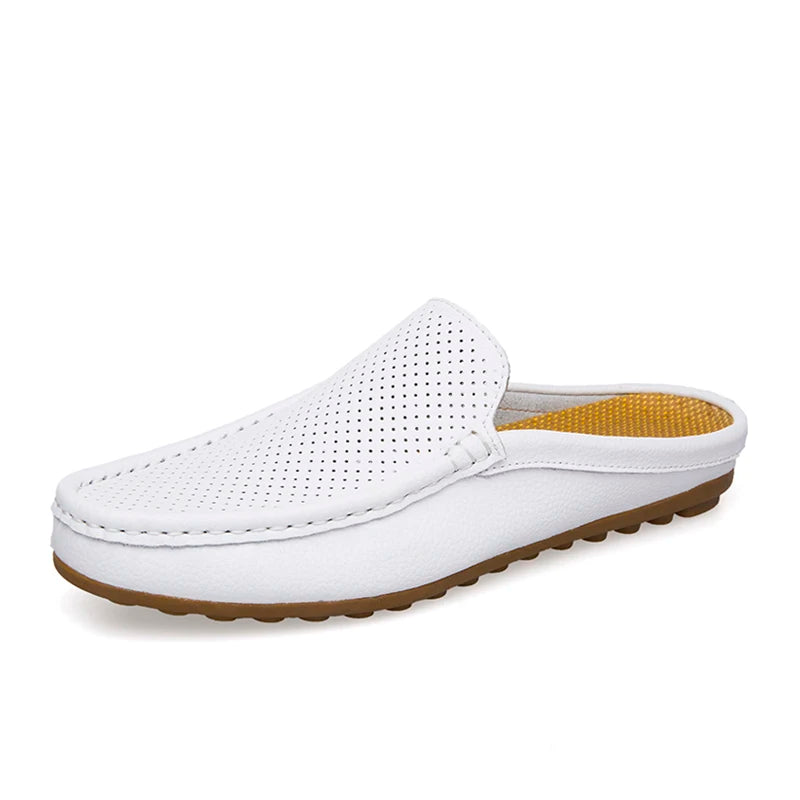 Italienische Leder Herren Loafer Slides Casual Driving Hausschuhe