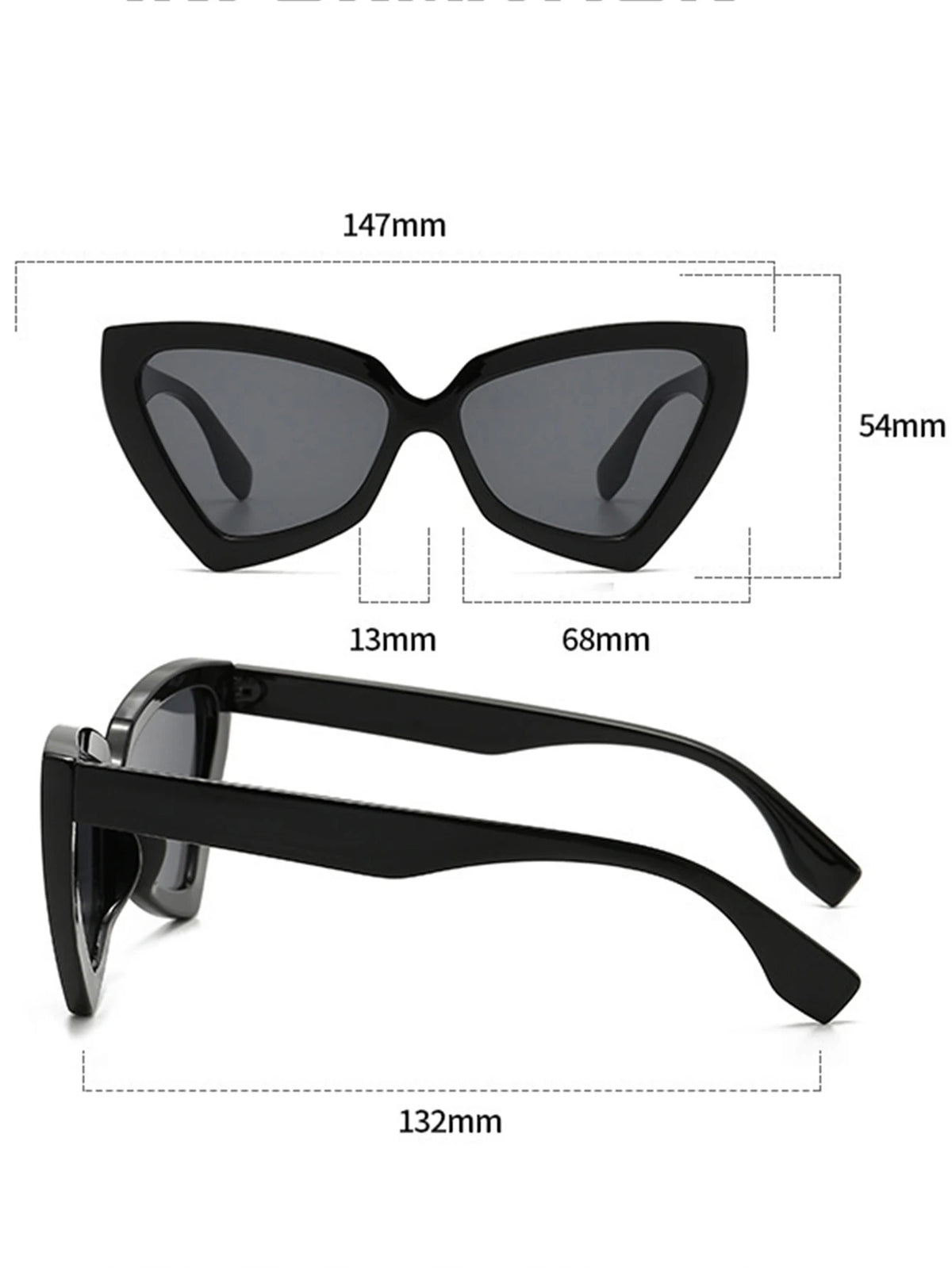 Vintage Dreieckige Cat-Eye-Sonnenbrille – Retro Polygon-Sonnenbrille für Damen & Herren