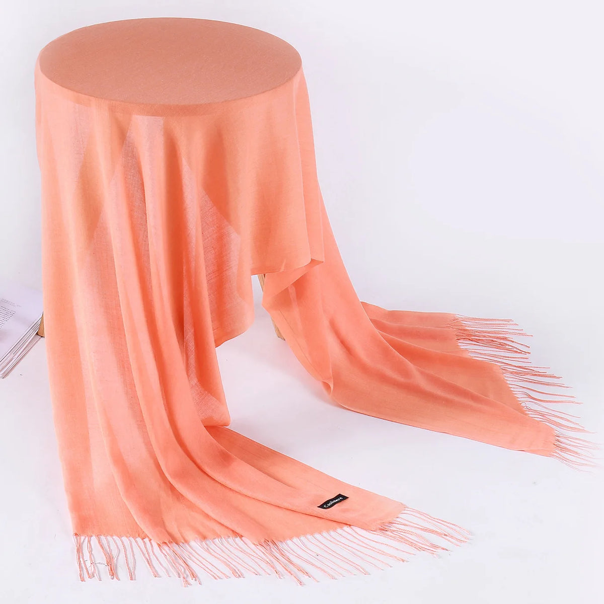 Damen Weicher Winterschal – Einfarbiger Hijab-Kopftuch Schal & Elegante Stola für Büro und Reisen