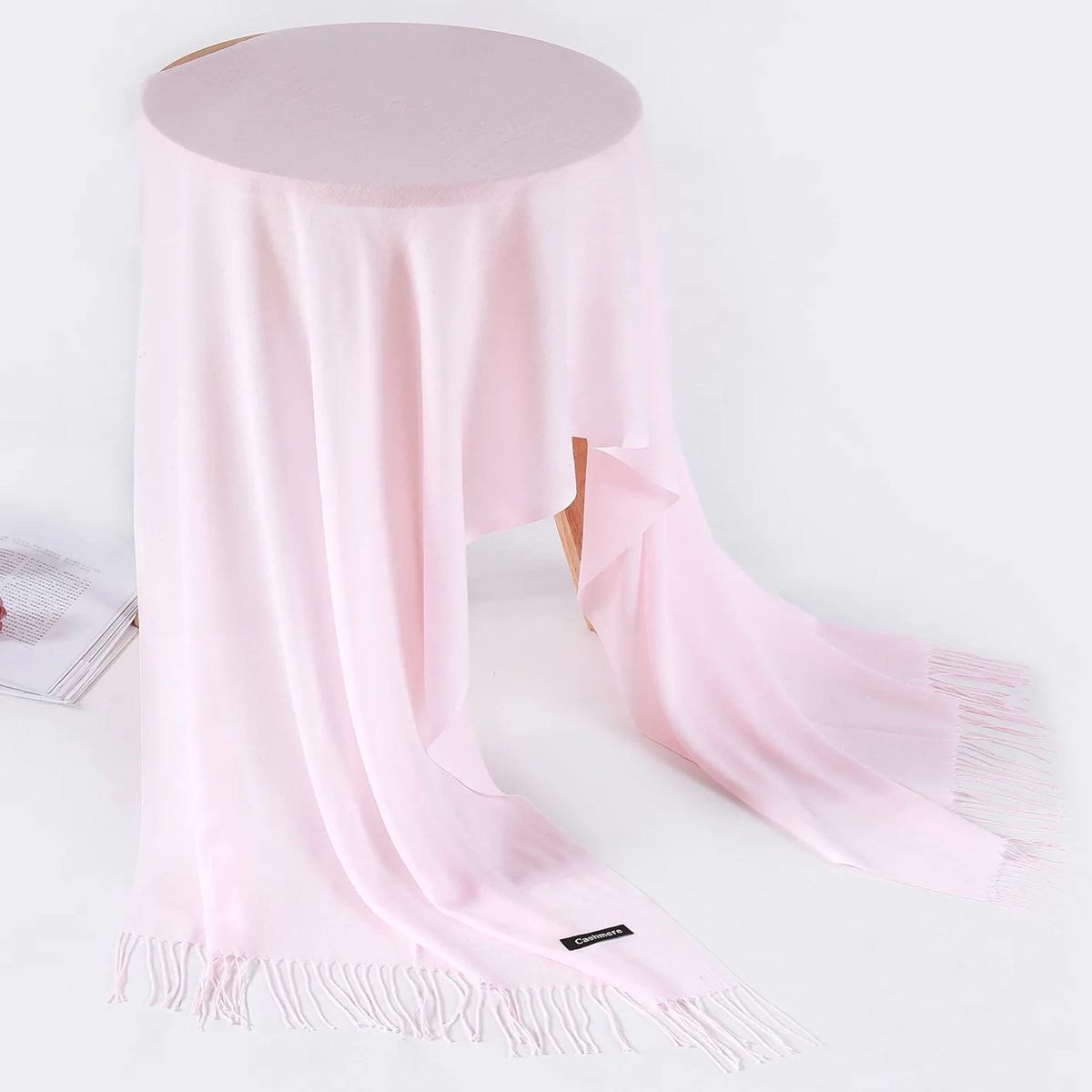 Damen Weicher Winterschal – Einfarbiger Hijab-Kopftuch Schal & Elegante Stola für Büro und Reisen