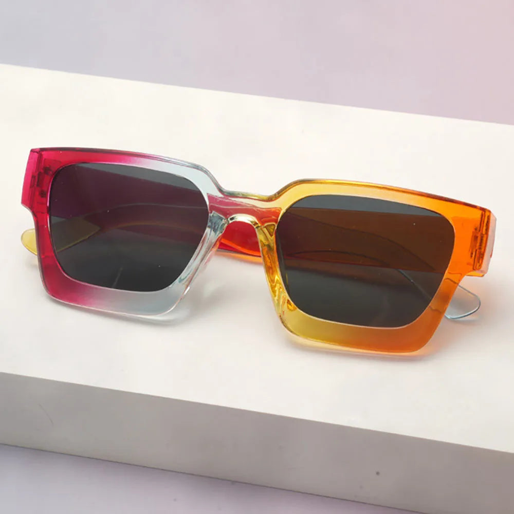 Klassische Unisex-Sonnenbrille – Modische Sonnenbrille mit Kunststoffrahmen für Strand, Partys & Bühnenauftritte
