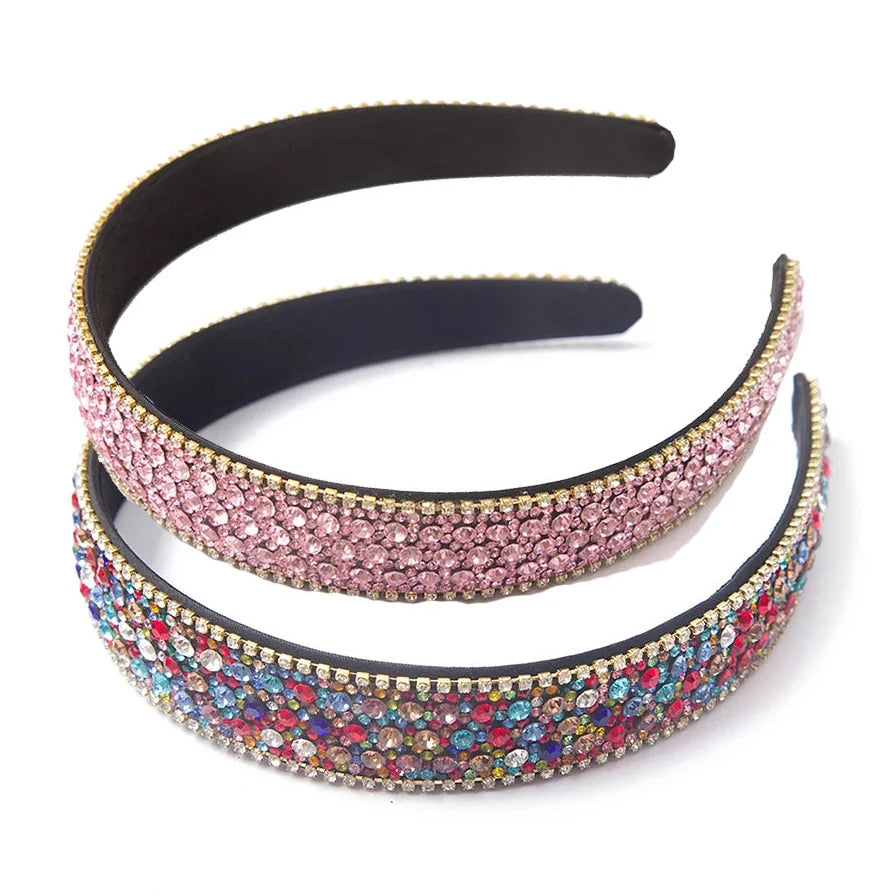 Luxuriöser Barock Strass Kristall Haarreif für Damen – Eleganter Gepolsterter Sponge Haarreif für Hochzeit Party Abendmode & Haaraccessoires
