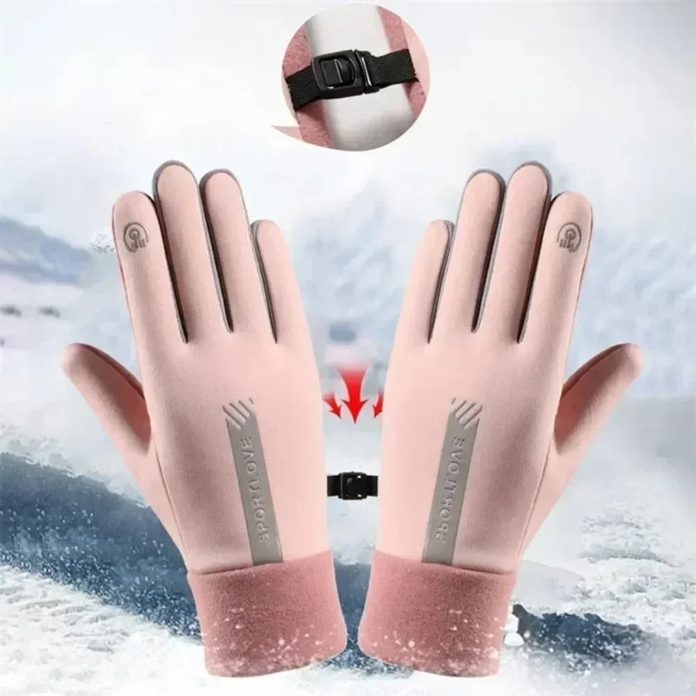 Damen Rosa Thermo-Winterhandschuhe – Warme Fleecegefütterte Touchscreen-Handschuhe, Winddicht & Rutschhemmend für Ski, Radfahren & Alltag