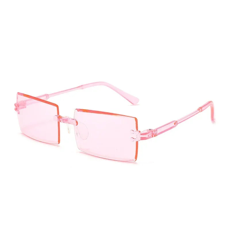 Randlose Rechteckige Sonnenbrille für Damen – Vintage-Sonnenbrille mit Farbverlaufsgläsern & UV400-Schutz