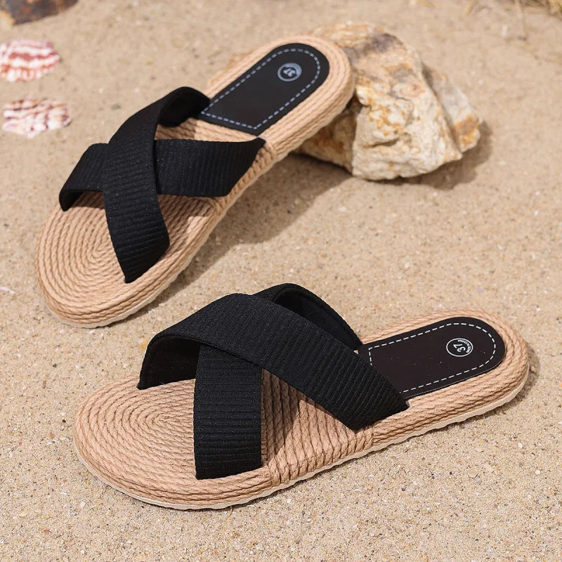 Damen Leichte Atmungsaktive Sommer Hausschuhe Rutschfeste Strand Slides