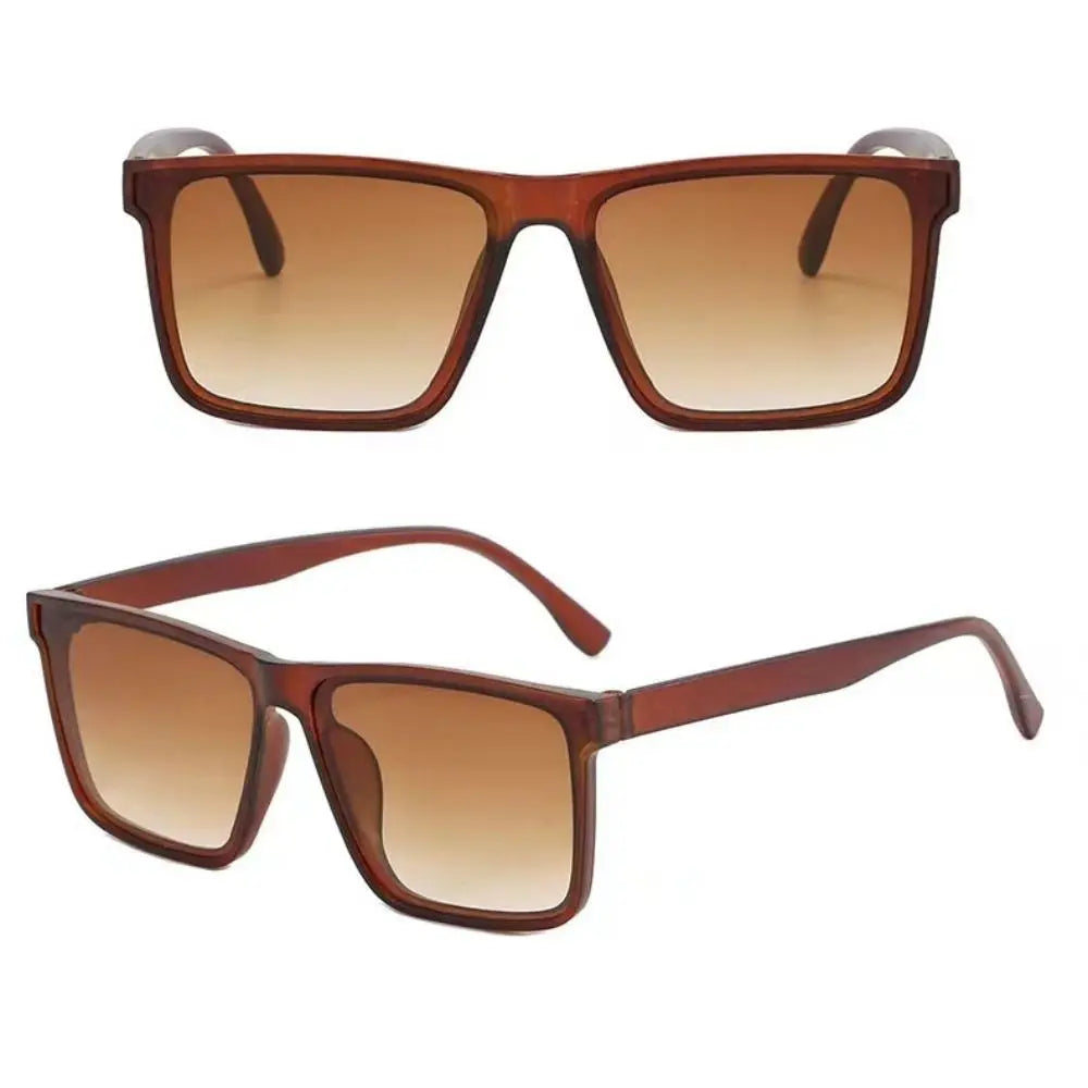 Sonnenbrille mit Eckigem Rahmen – Schwarze Retro-Sonnenbrille für Streetwear, Sommer & Strand