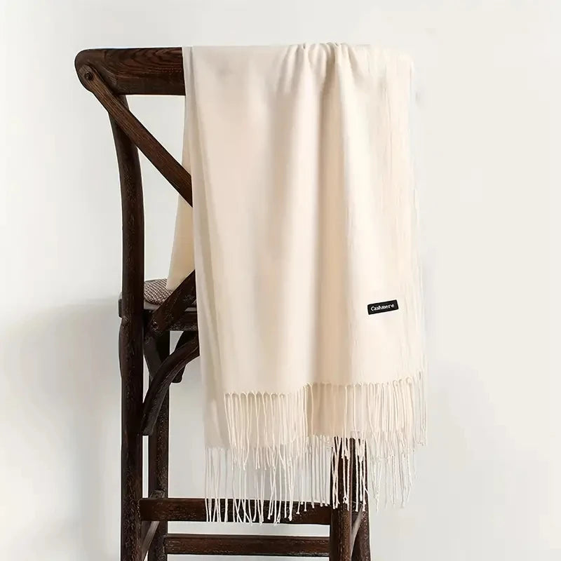 Damen Weicher Winterschal – Einfarbiger Hijab-Kopftuch Schal & Elegante Stola für Büro und Reisen