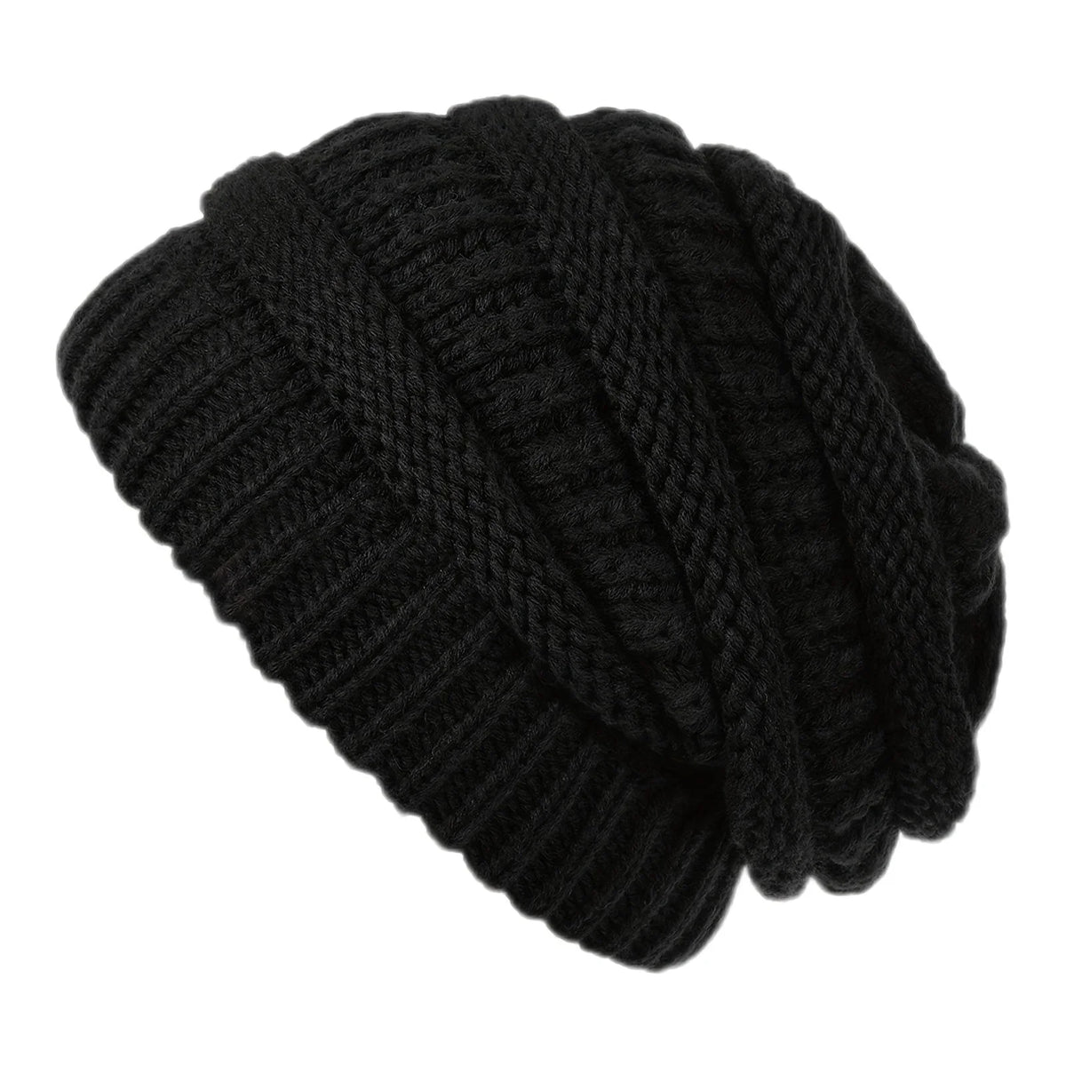 Unisex Warme Strickmütze – Weiche Elastische Beanie ohne Schirm für Damen & Herren