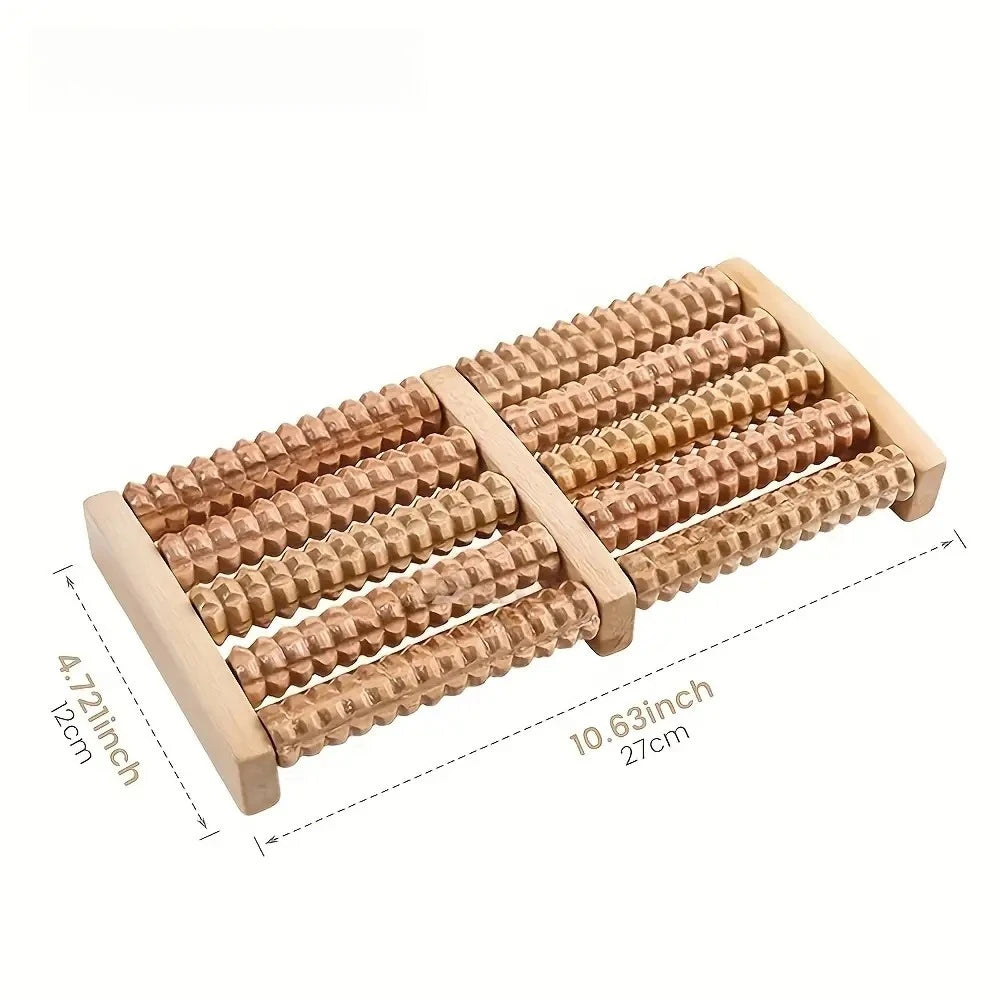 Holz Fußmassagegerät mit Doppelrollen – Fußroller für Tägliche Entspannung