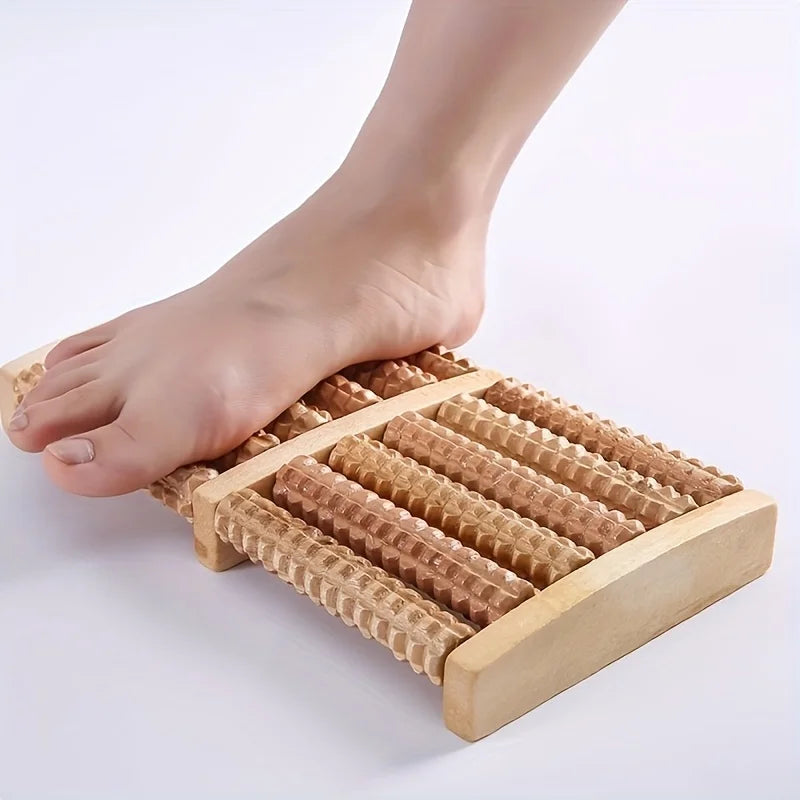 Holz Fußmassagegerät mit Doppelrollen – Fußroller für Tägliche Entspannung