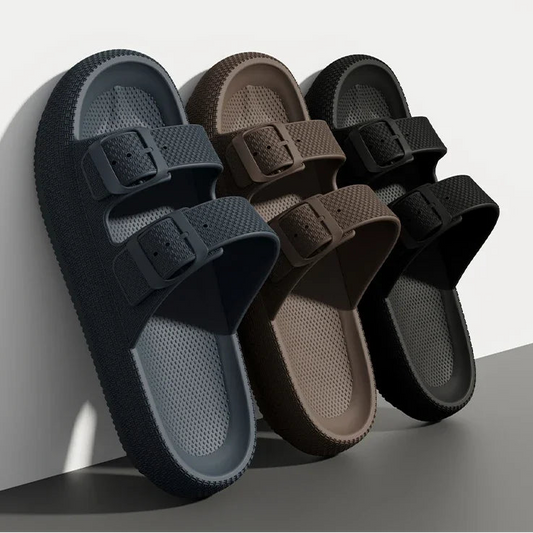 Modische Outdoor Sandalen mit Dicker Sohle für Damen & Herren – Rutschfeste Dusch- & Hausschuhe Leicht & Bequem