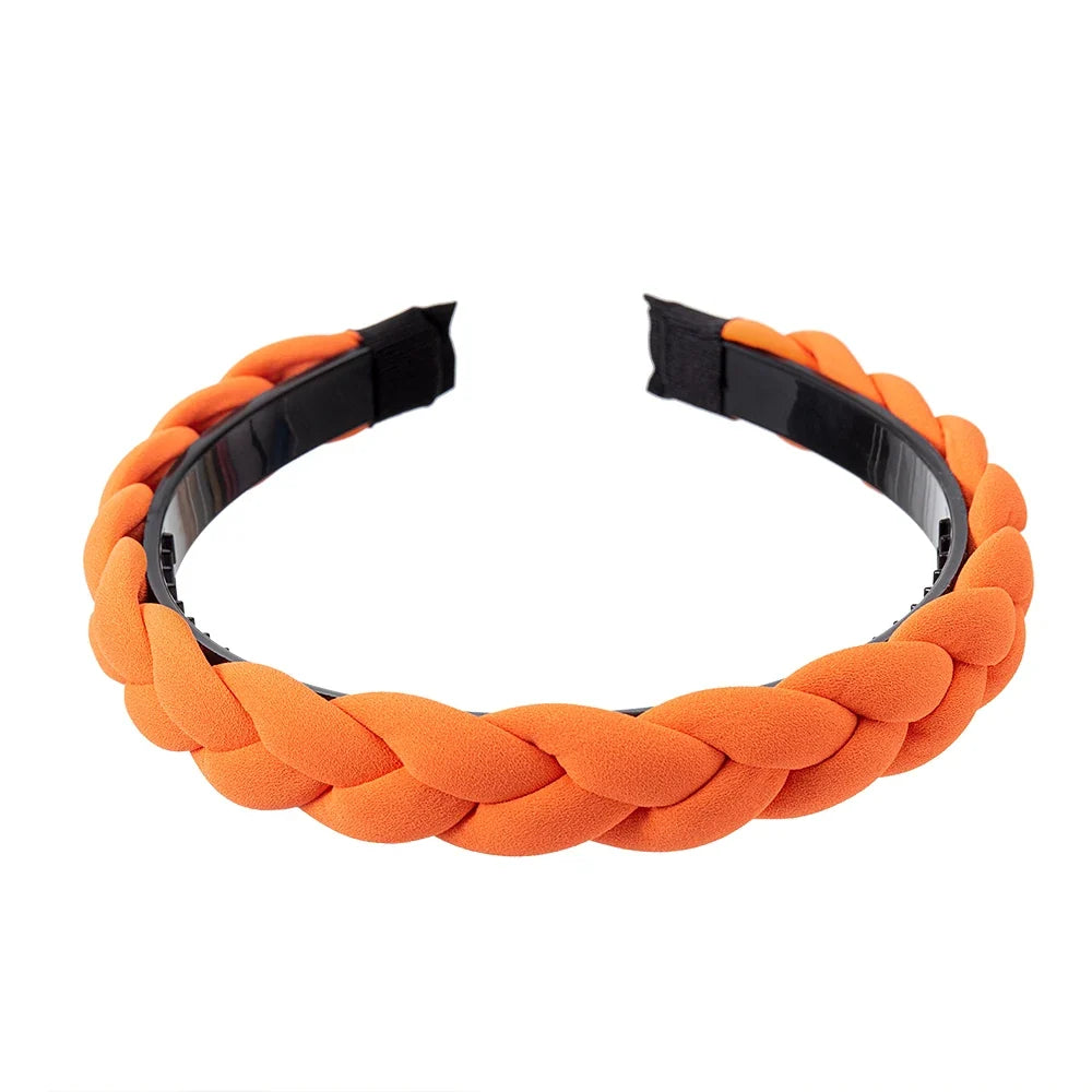 Modischer Einfarbiger Geflochtener Haarreif für Damen – Breites Gewebtes Rutschfestes Haarband für Alltag Casual Styling & Elegante Haaraccessoires
