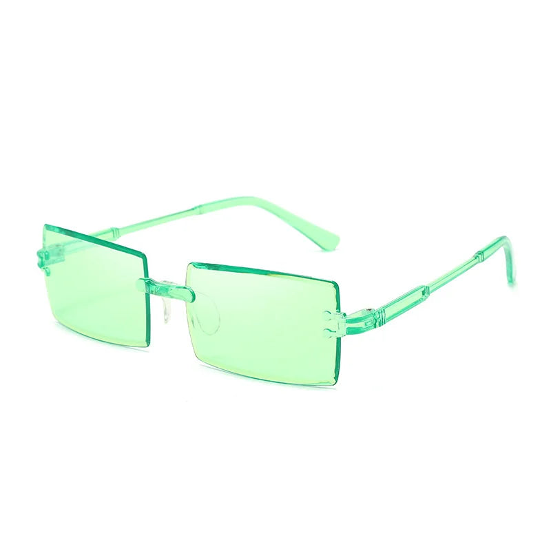 Randlose Rechteckige Sonnenbrille für Damen – Vintage-Sonnenbrille mit Farbverlaufsgläsern & UV400-Schutz
