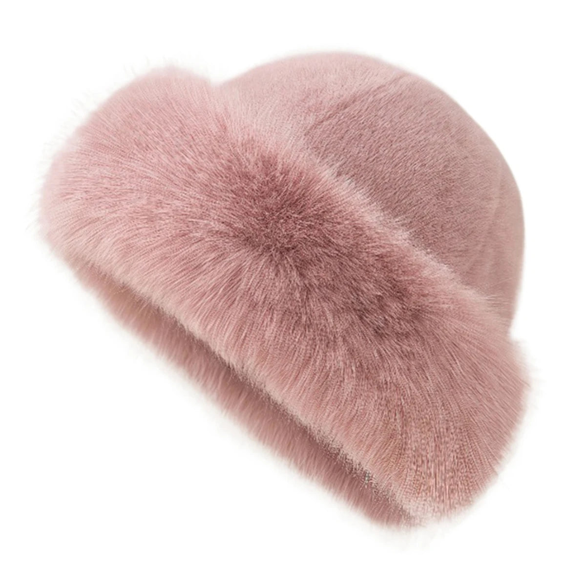 Unisex Plüsch-Wintermütze – Warme Flauschige Melonenmütze im Malermützen-Stil, Einfarbig