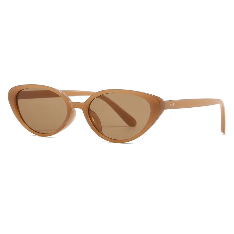 Vintage Cat-Eye-Sonnenbrille mit Nieten – Kleine Retro-Sonnenbrille im Designer-Stil mit UV-Schutz für Damen & Herren