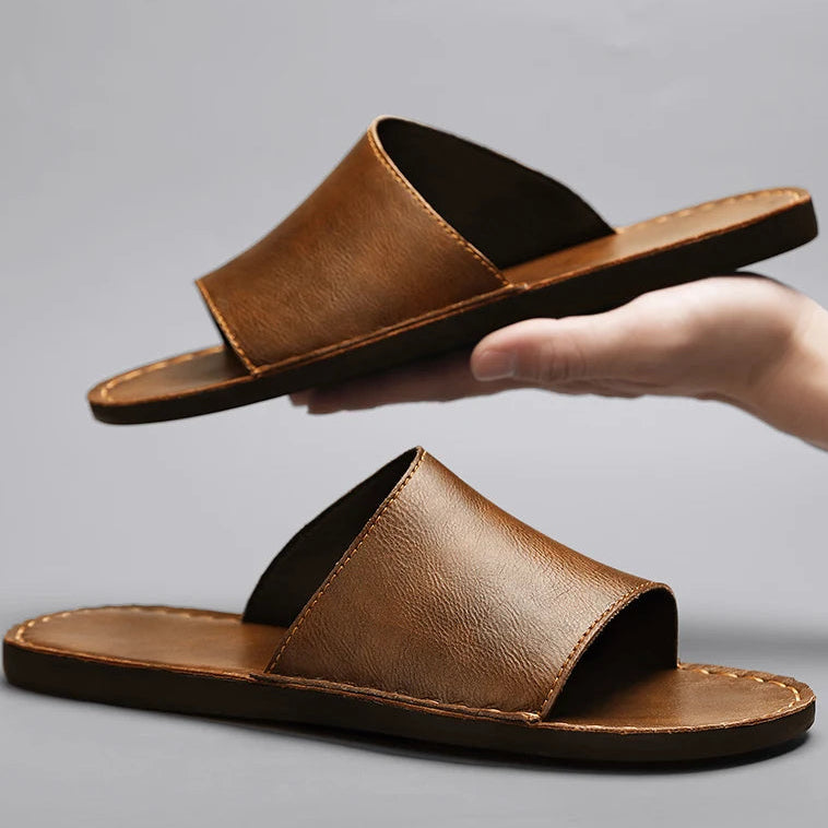 Fashion Echtleder Sommer Hausschuhe Rutschfeste Casual Strand Sandalen