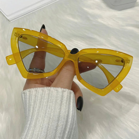 Vintage Dreieckige Cat-Eye-Sonnenbrille – Retro Polygon-Sonnenbrille für Damen & Herren