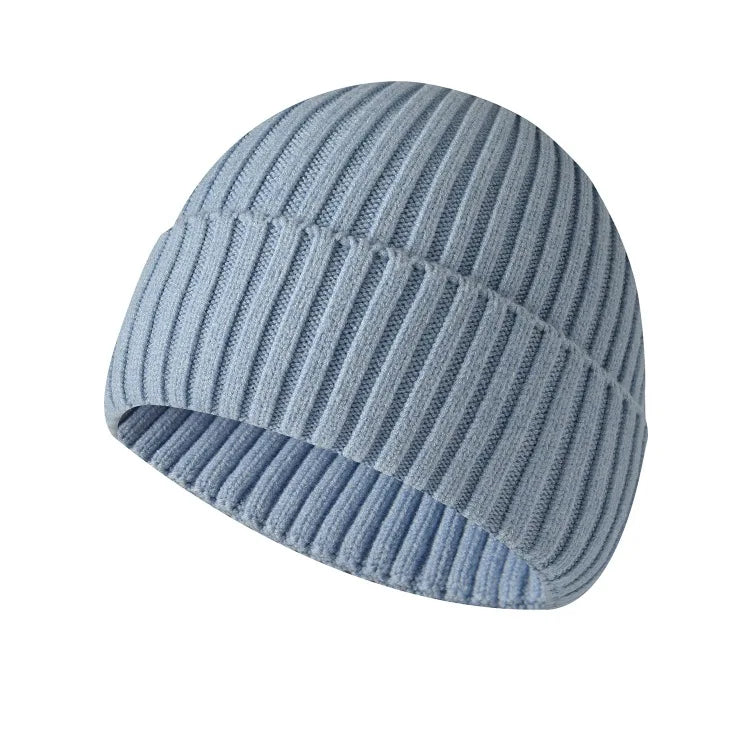 Unisex Warme Strickmütze – Einfarbige Hip-Hop-Beanie für Damen & Herren, Herbst & Winter