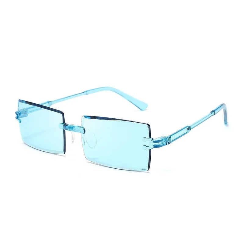 Randlose Rechteckige Sonnenbrille für Damen – Vintage-Sonnenbrille mit Farbverlaufsgläsern & UV400-Schutz