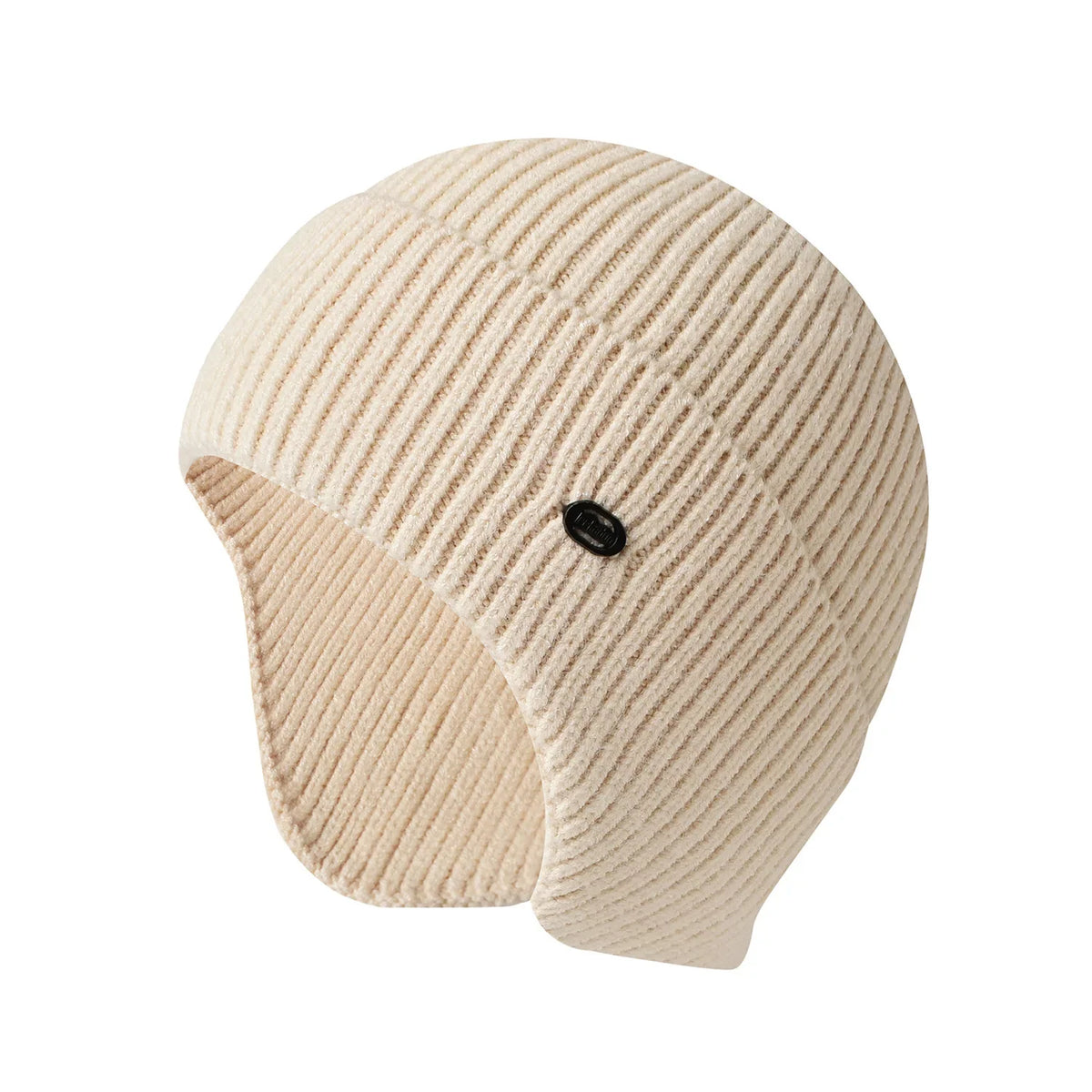 Unisex Winter-Strickmütze – Warme Beanie mit Kunstfell & Ohrenschutz für Damen & Herren