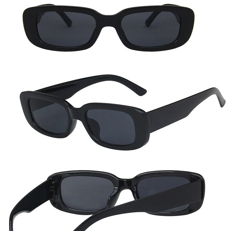 Retro Rechteckige Sonnenbrille für Damen – 90er-Jahre Vintage-Sonnenbrille mit Schmalem Rahmen & UV400-Schutz