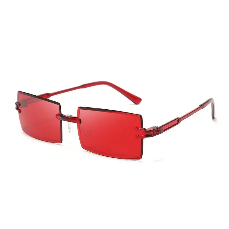 Randlose Rechteckige Sonnenbrille für Damen – Vintage-Sonnenbrille mit Farbverlaufsgläsern & UV400-Schutz