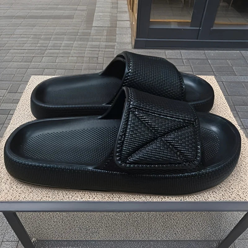 Sommer Slipper mit Klettverschluss für Herren & Damen – Bequeme Sportliche Hausschuhe Vielseitige Lässige Herren Slides