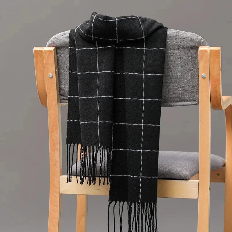Herren Winter-Schal – Warmer Schal mit Fransen für Business & Freizeit