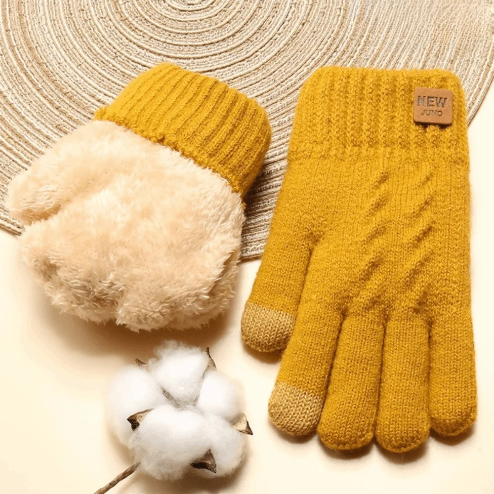 Unisex Thermo-Strickhandschuhe – Warme Doppellagige Touchscreen-Winterhandschuhe für Damen & Herren