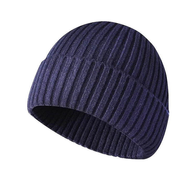 Unisex Warme Strickmütze – Einfarbige Hip-Hop-Beanie für Damen & Herren, Herbst & Winter