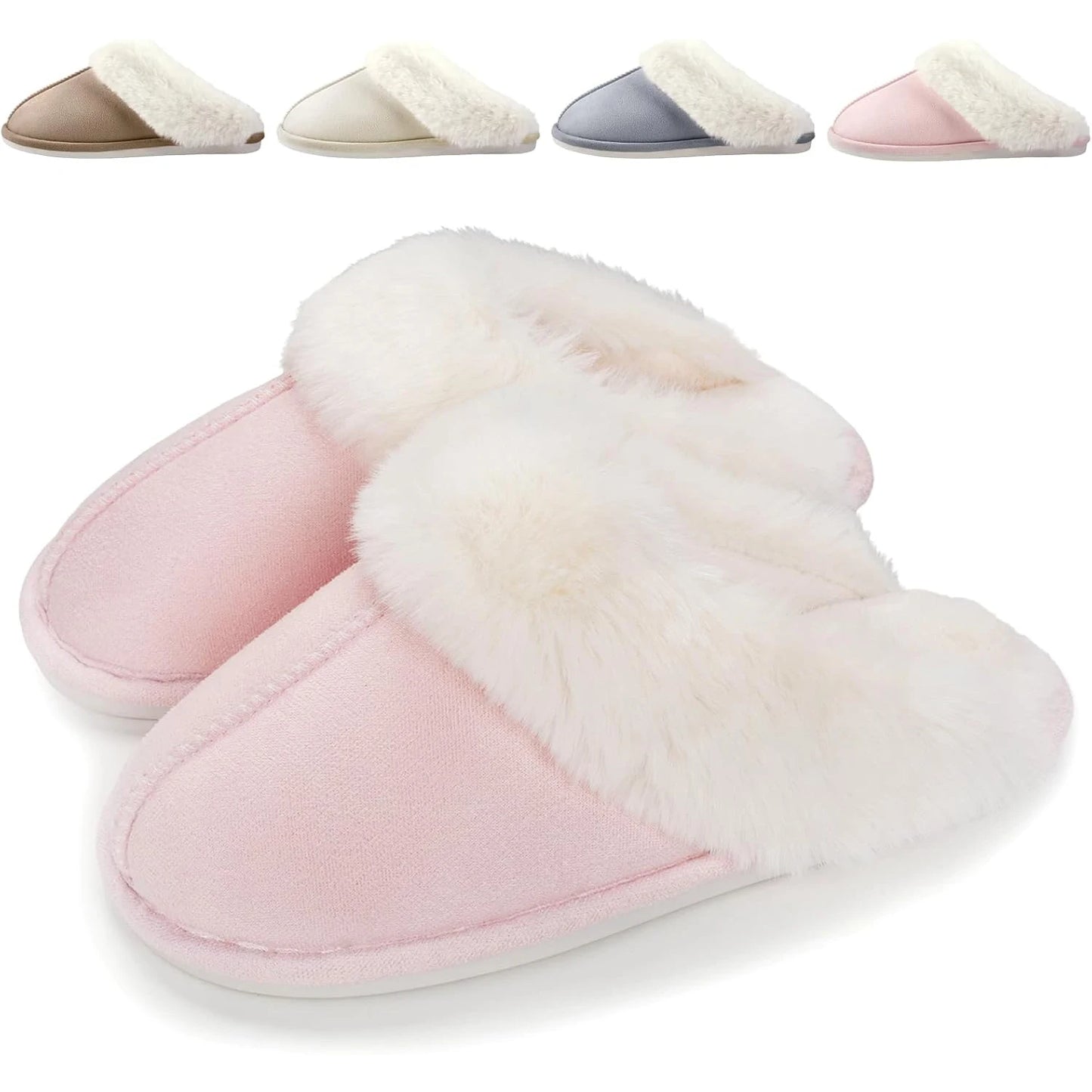 Fluffy Warme Hausschuhe für Damen & Herren – Weiche Plüsch Winter Slipper Rutschfest für Schlafzimmer & Zuhause