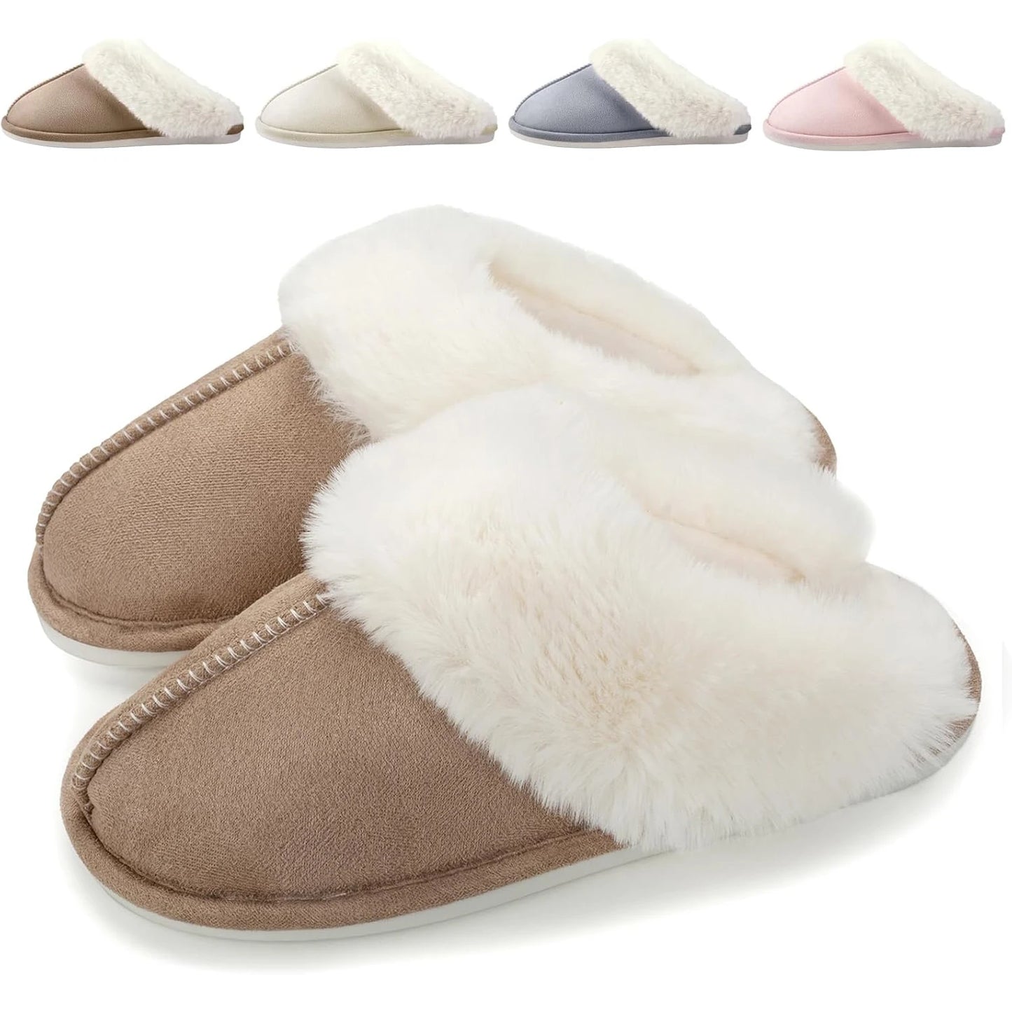 Fluffy Warme Hausschuhe für Damen & Herren – Weiche Plüsch Winter Slipper Rutschfest für Schlafzimmer & Zuhause