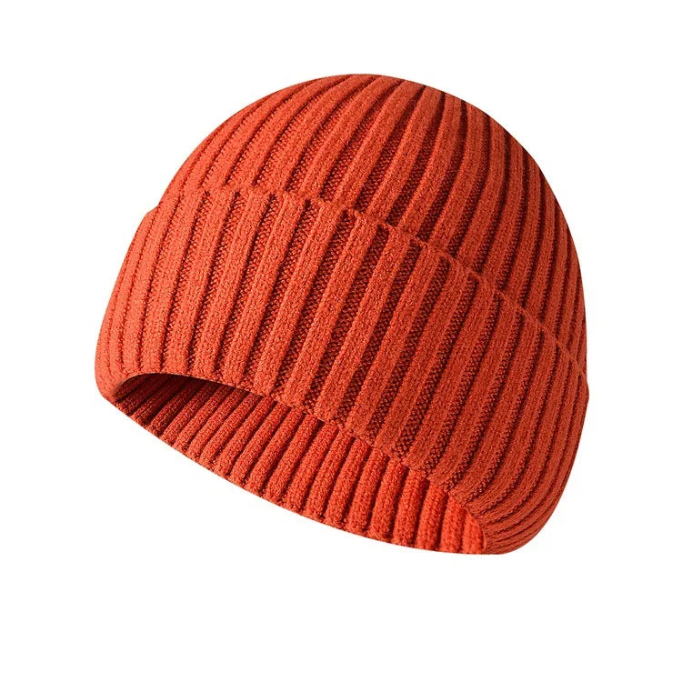 Unisex Warme Strickmütze – Einfarbige Hip-Hop-Beanie für Damen & Herren, Herbst & Winter