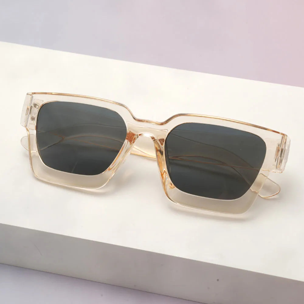 Klassische Unisex-Sonnenbrille – Modische Sonnenbrille mit Kunststoffrahmen für Strand, Partys & Bühnenauftritte