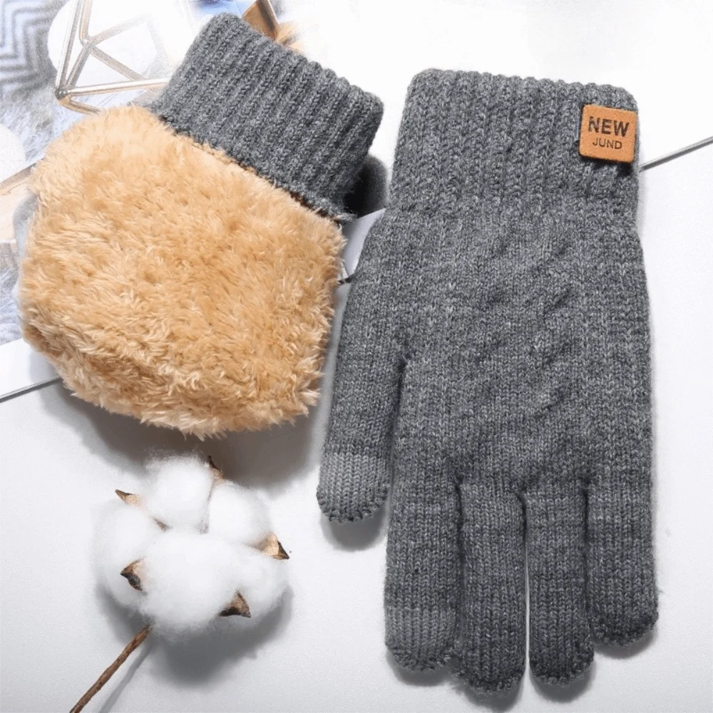 Unisex Thermo-Strickhandschuhe – Warme Doppellagige Touchscreen-Winterhandschuhe für Damen & Herren