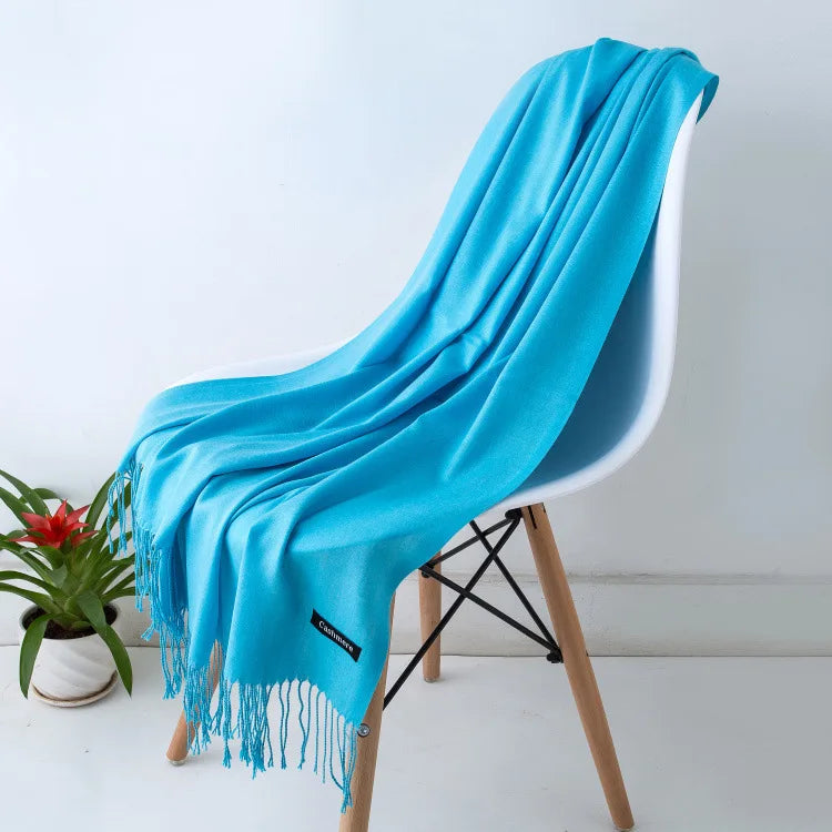 Damen Weicher Winterschal – Einfarbiger Hijab-Kopftuch Schal & Elegante Stola für Büro und Reisen