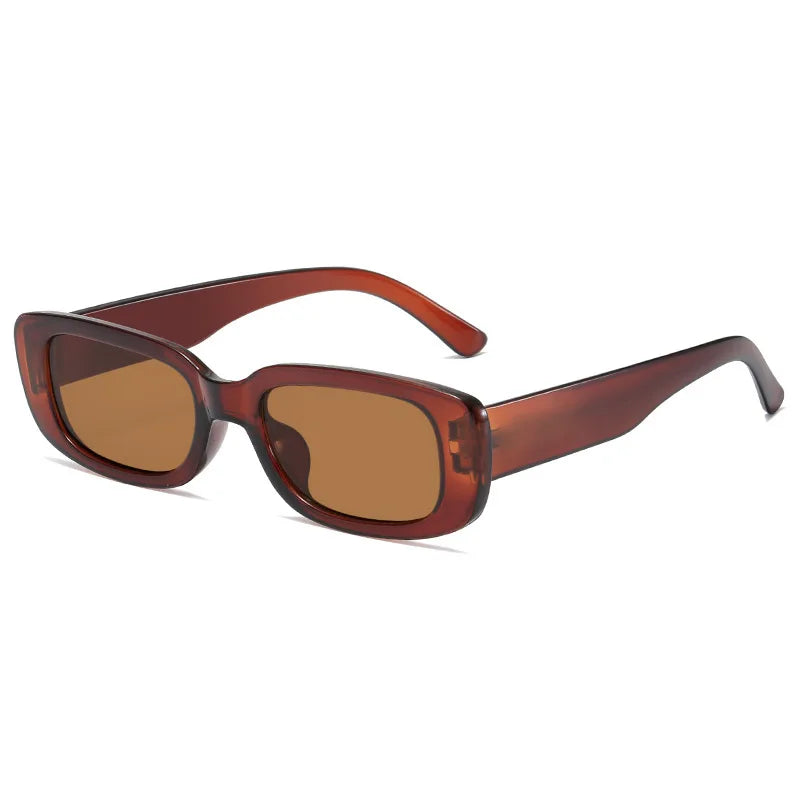 Retro Rechteckige Sonnenbrille für Damen – 90er-Jahre Vintage-Sonnenbrille mit Schmalem Rahmen & UV400-Schutz