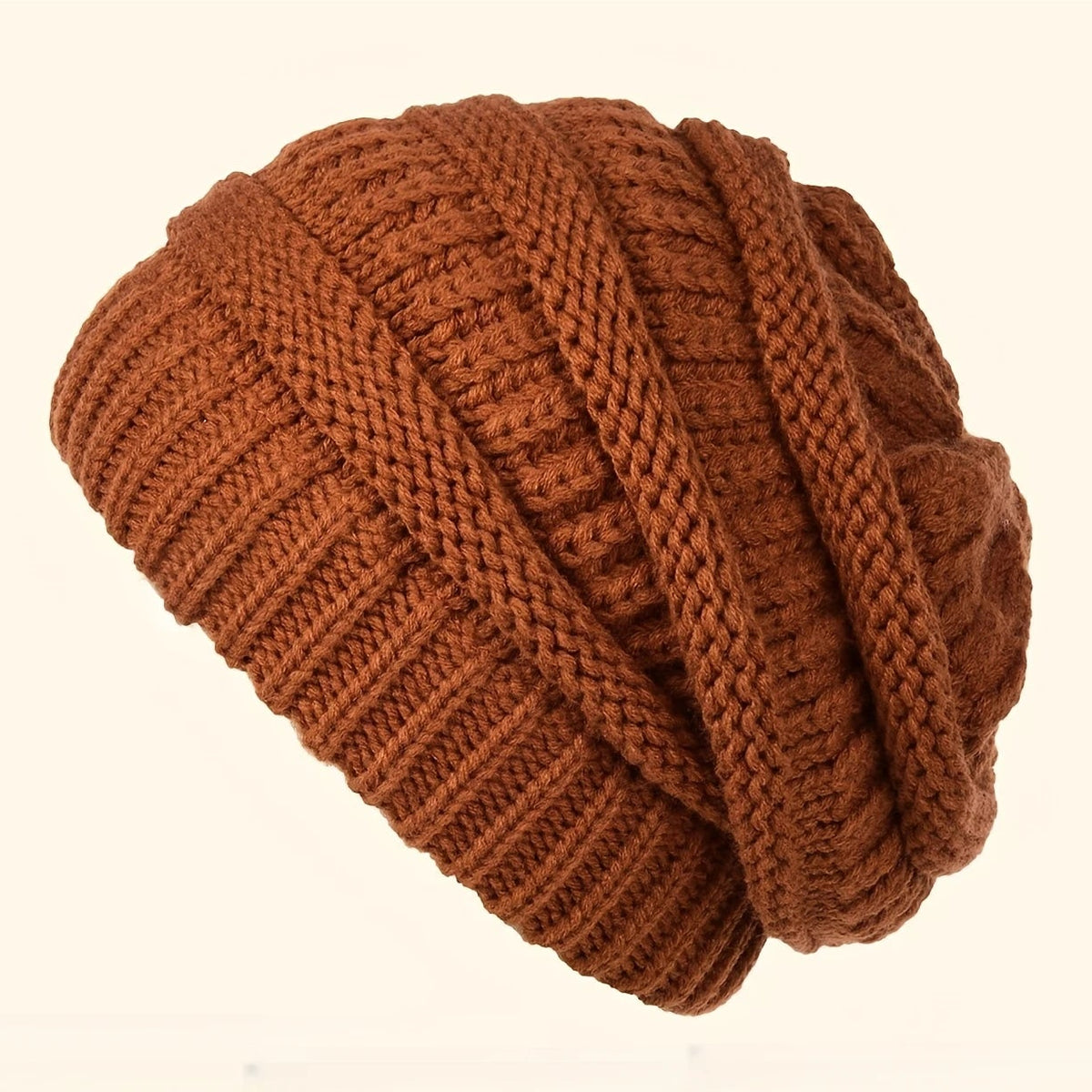 Unisex Warme Strickmütze – Weiche Elastische Beanie ohne Schirm für Damen & Herren