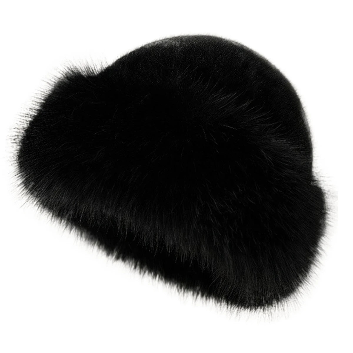 Unisex Plüsch-Wintermütze – Warme Flauschige Melonenmütze im Malermützen-Stil, Einfarbig