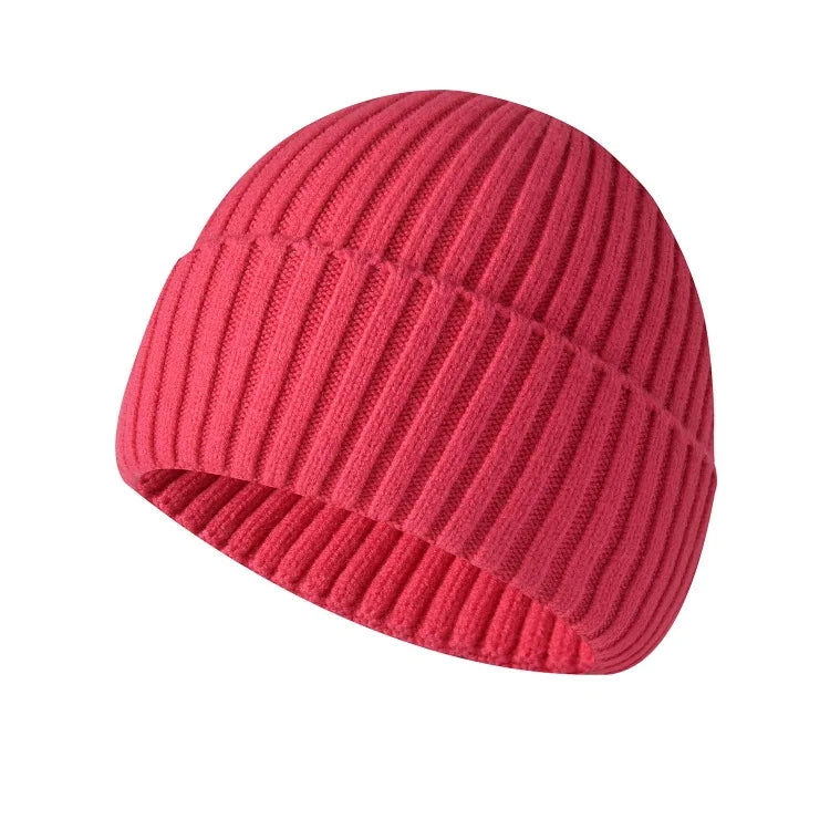 Unisex Warme Strickmütze – Einfarbige Hip-Hop-Beanie für Damen & Herren, Herbst & Winter