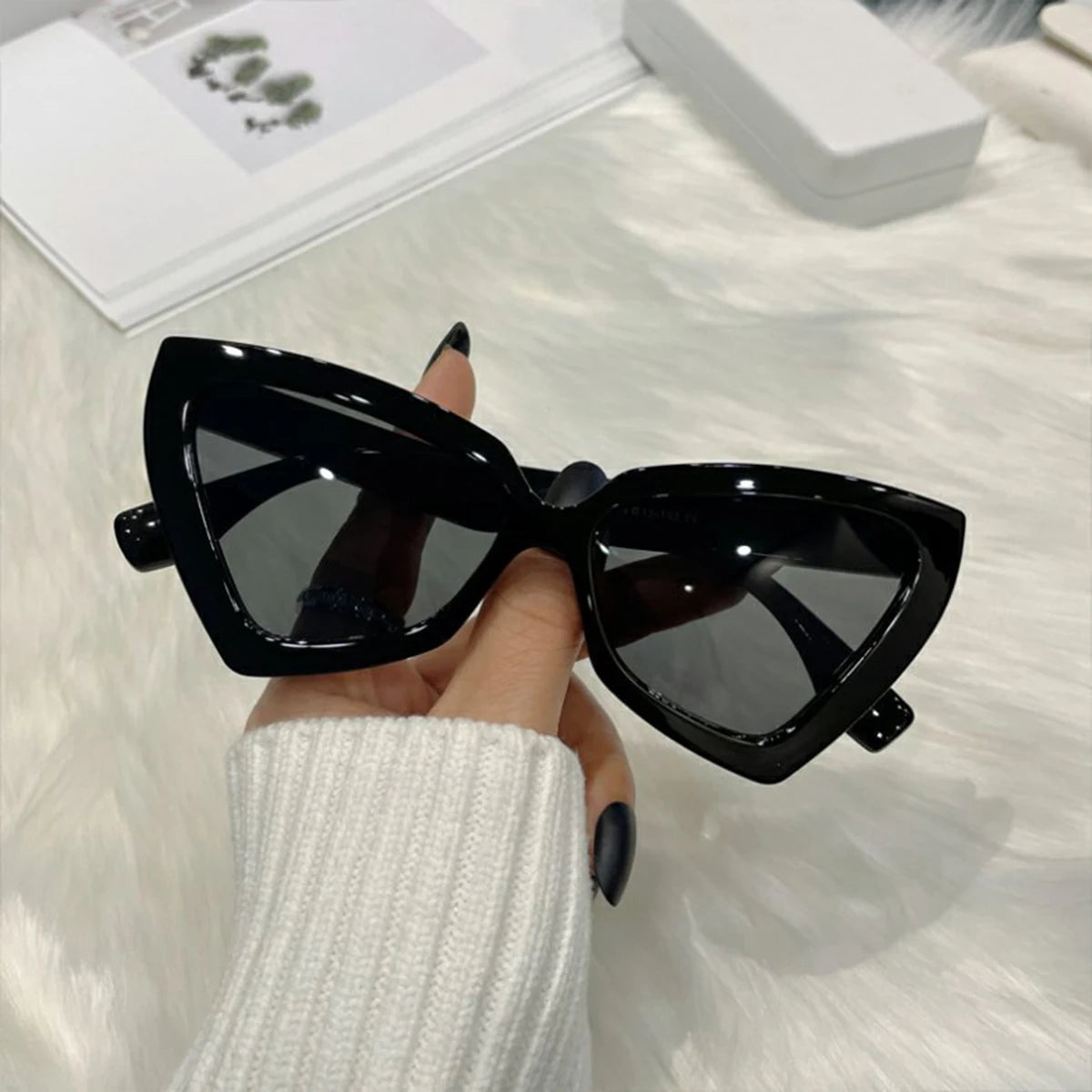 Vintage Dreieckige Cat-Eye-Sonnenbrille – Retro Polygon-Sonnenbrille für Damen & Herren