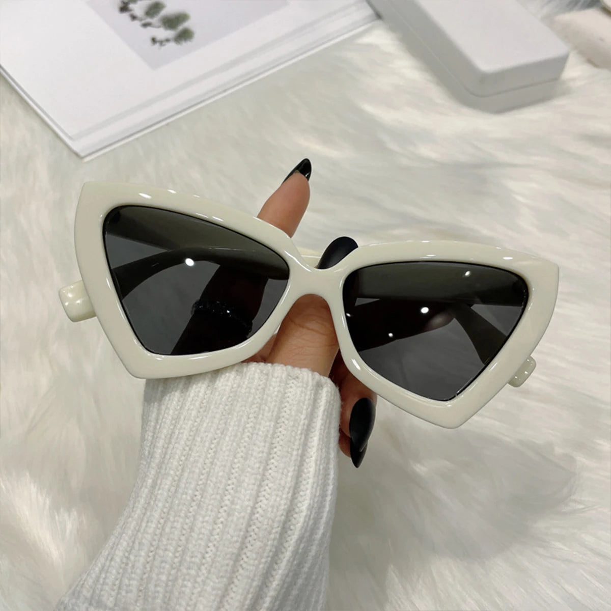 Vintage Dreieckige Cat-Eye-Sonnenbrille – Retro Polygon-Sonnenbrille für Damen & Herren