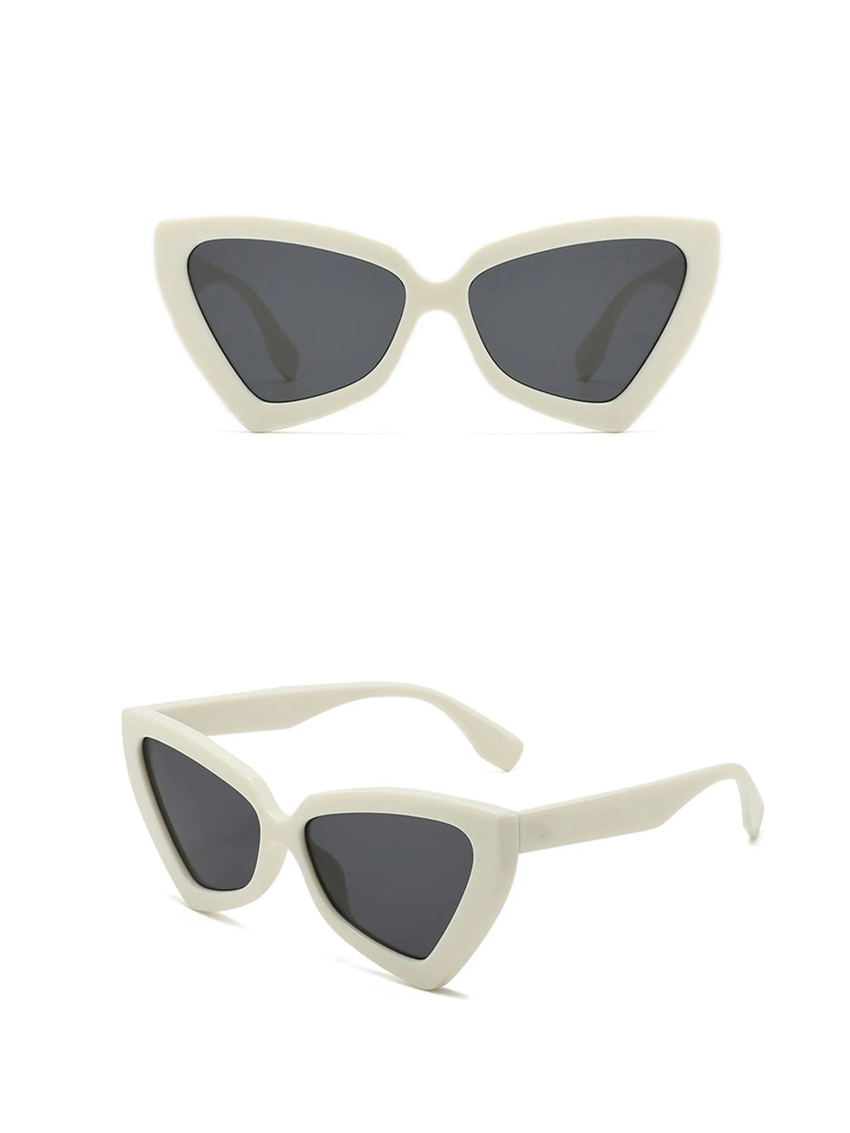 Vintage Dreieckige Cat-Eye-Sonnenbrille – Retro Polygon-Sonnenbrille für Damen & Herren