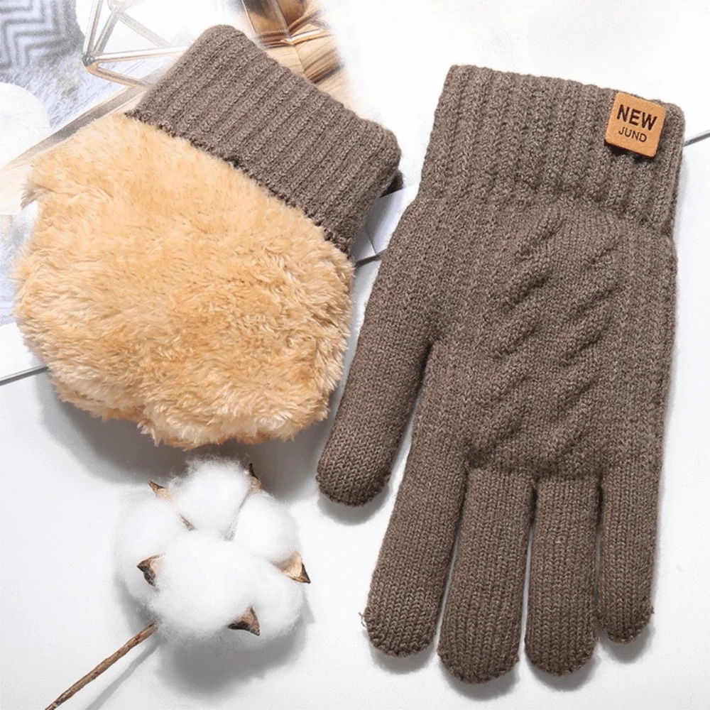Unisex Thermo-Strickhandschuhe – Warme Doppellagige Touchscreen-Winterhandschuhe für Damen & Herren